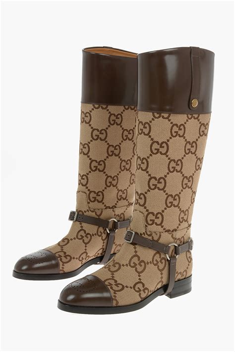 gucci mens heeled boots|gucci monogram thigh high boots.